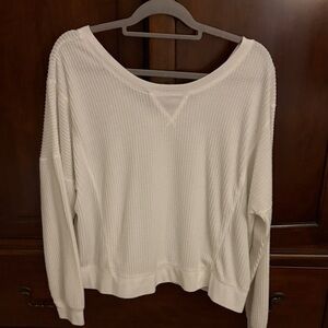 V-Neck Waffle Knit Sweater